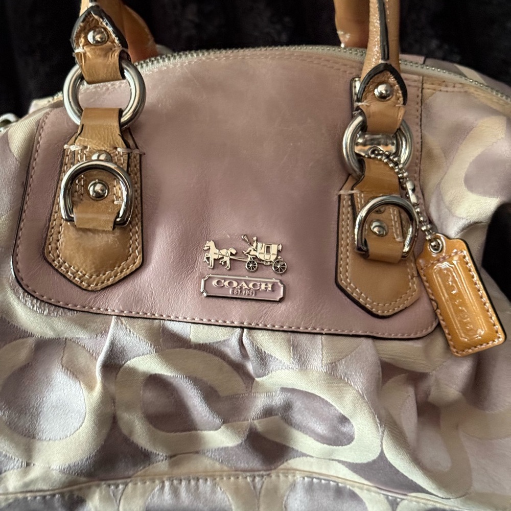 Coach Women's Satchel in Pink and Tan